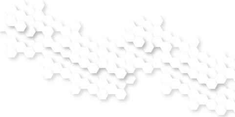 Fototapete - Abstract background with hexagons honeycomb technology texture. Hexagonal shape 3d structure light seamless geometric background. Surface polygon pattern with digital hexagon and futuristic business.	