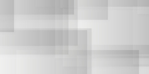 Fototapete - Modern Abstract white and gray triangle design with layers of textured white transparent material in triangle and squares shapes. White color technology concept geometric line vector background.	
