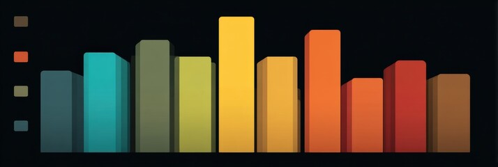 Aufkleber - Annual Revenue Growth Illustrated Through a Bar Chart Infographic in a Corporate Color Scheme Over a Five Year Period