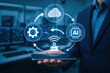 © newlifestock - Predictive maintenance engineer uses AI and cloud technology to optimize machine performance and ensure efficient industrial processes