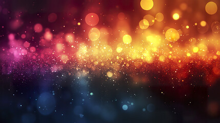 Poster - Vibrant bokeh lights create magical atmosphere with colorful sparkles and gradients