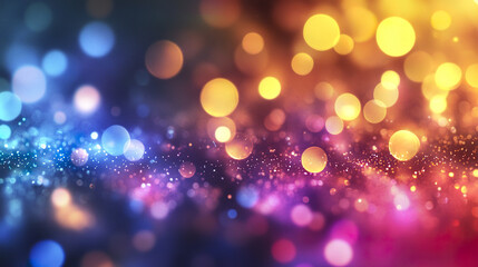 Poster - Colorful bokeh lights create vibrant and dreamy background for various designs