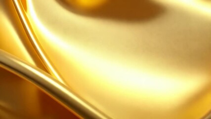 Poster - Opulent Gold Cloth Texture with Smooth Wavy Folds and Subtle Reflections for Backgrounds and Premium Designs