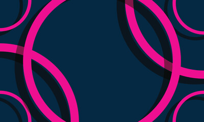 Fototapete - Abstract neon circle lines on dark blue background. Geometric stripe line art design. Modern shiny color lines. Futuristic technology concept. Suit for poster, cover, banner, brochure, website