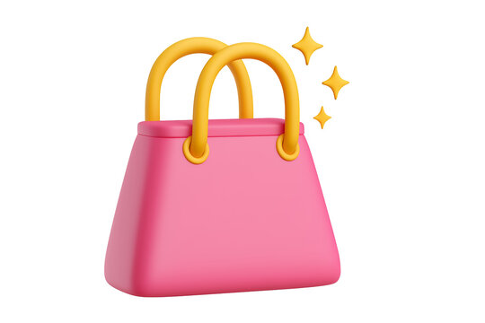 Sparkling Pink Handbag Elegant 3D Render of a Stylish Accessory