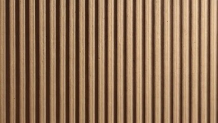 Poster - Beige corrugated cardboard surface featuring vertical stripes, creating a repetitive pattern and texture of neutral tone design