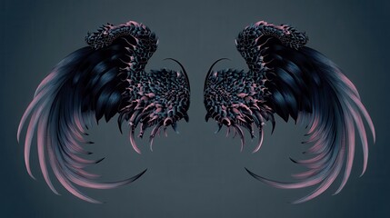 Poster - Pair of stylized, detailed wings.