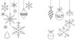 © gabriel - Christmas ornaments and snowflakes vector design for holiday season greetings and winter background decoration
