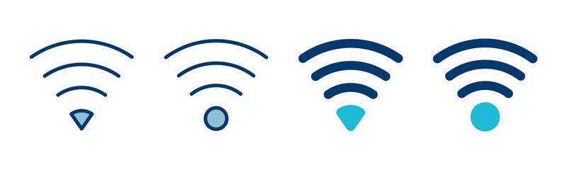 Poster - WIFI Icon vector isolated on white background. signal vector icon. Wireless and wifi icon or sign for remote internet access