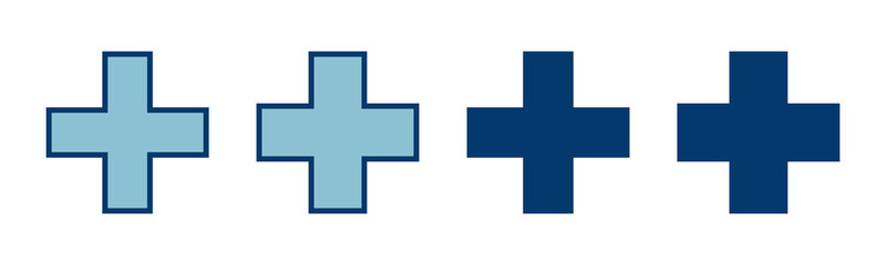 Poster - Plus Icon vector isolated on white background. Add plus icon. Addition sign. Medical Plus icon