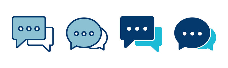 Poster - Chat icon vector isolated on white background. Chat vector icon. Speech bubble. message. contact us