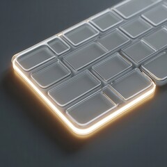 Aufkleber - Transparent keyboard with glowing edge.