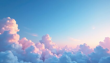 Wall Mural - Subtle gradient sky, cloudscape seamless repeat, summer, day