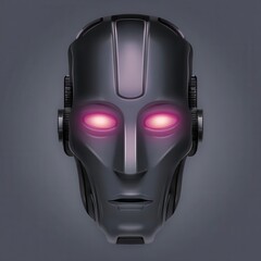 Aufkleber - Close-up of a futuristic robot head.