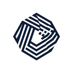 Poster - abstract geometric design with intersecting lines.