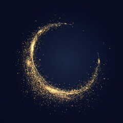 Poster - Golden glitter circle design on a dark background.