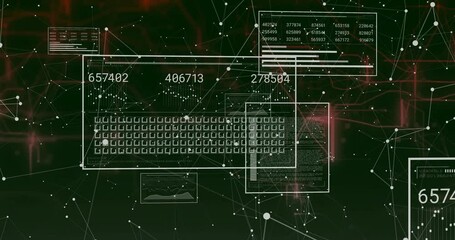 Poster - Keyboard outline fading in view, numeric labels updating and panels emerging for analytics insight