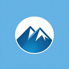 Poster - Two stylized mountains against a light blue background.