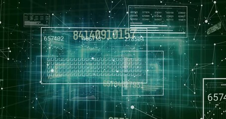 Poster - Faint white frames appearing triggers data panels sliding and updating digits showing network flow