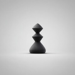 Poster - Abstract ceramic sculpture with geometric design.