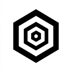 Poster - Concentric black and white hexagons.