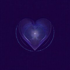 Poster - Abstract heart design with radiating lines and dots.