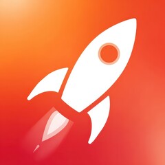 Poster - Simple graphic of a rocket launching.