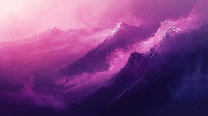 Fototapete - Wide abstract illustration featuring bent bright purple tones, smooth glossy plum texture, and subtle shining glare details