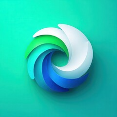Poster - Multicolored swirl design on a teal background.