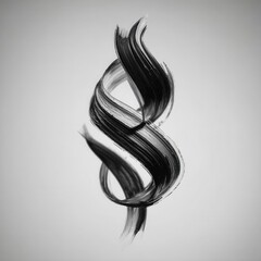 Poster - Abstract black paintbrush strokes in a swirling design.