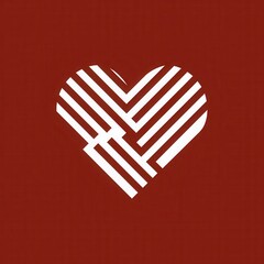 Poster - Abstract heart shape with intersecting lines.