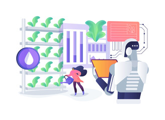 Poster - ai-optimized hydroponic farming abstract concept vector illustration.