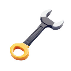Poster - High quality 3d render of a realistic adjustable wrench tool isolated on perfect for repair service website or app design on transparent background