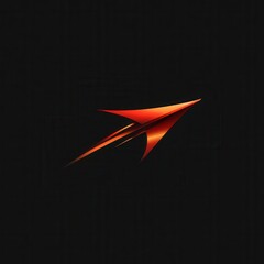 Poster - Abstract red arrow graphic on a black background.
