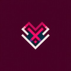 Poster - Abstract heart-shaped design with vibrant colors.