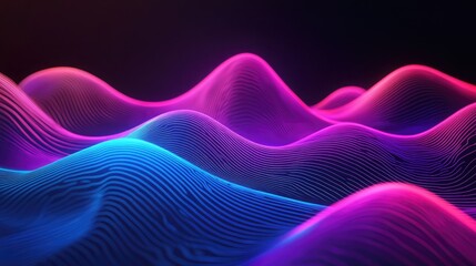Fototapete - Vibrant Futuristic Lines with Neon Glow