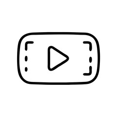 Poster - Digital Icon With a Play Button in a Rectangle Symbolizing Online Content Sharing