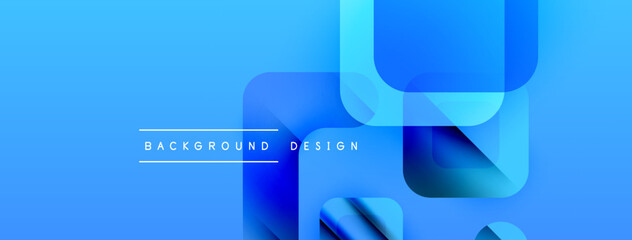 Aufkleber - Abstract blue background. Overlapping shapes create dynamic visual effect. Modern design elements suggest technology, innovation.