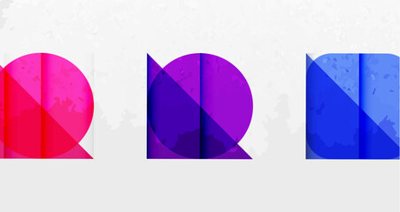 Aufkleber - Abstract graphic design features overlapping circles, pink, purple, blue hues. Minimalist style, clean background, modern aesthetic.