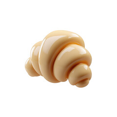 Poster - Abstract creamy beige croissant pastry food illustration 3d render sweet bakery dessert delicious golden brown tasty on transparent background fun art