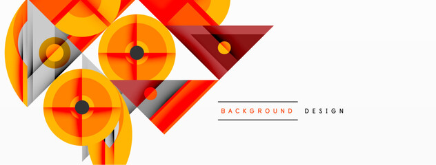 Poster - Abstract geometric shapes, orange, red, gray. Modern design elements create dynamic visual composition. Clean background enhances focus.