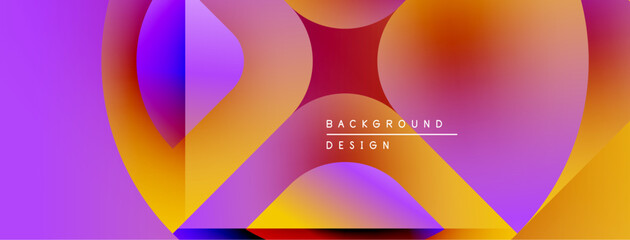 Poster - Abstract vibrant shapes blend, creating dynamic colorful background. Gradient hues dominate composition, offering modern aesthetic.