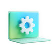 © Thipsuda - Laptop gear technology 3D blue green digital modern creative