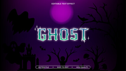 Poster - Ghost text effect editable spirit and spooky customizable font style