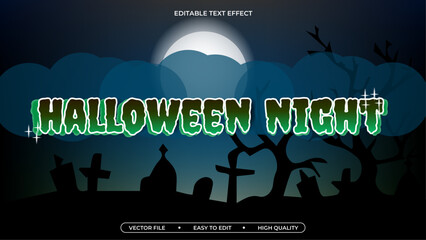 Poster - Halloween night text effect editable customizable font style
