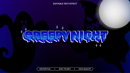 Poster - Creepy night text effect editable spirit and spooky customizable font style