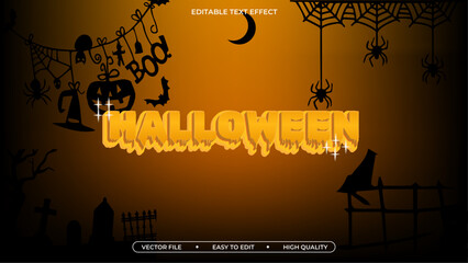 Poster - Happy halloween celebration text effect template