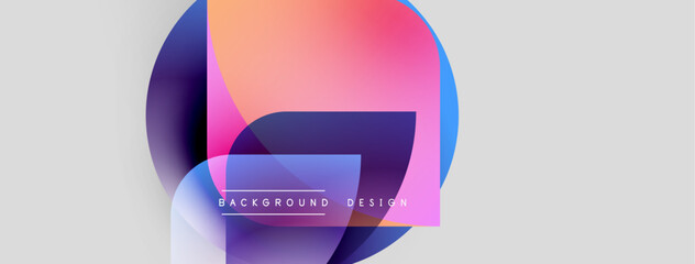 Poster - Abstract shapes overlap, creating vibrant color gradients. Background features text background design. Minimalist aesthetic, modern presentation.