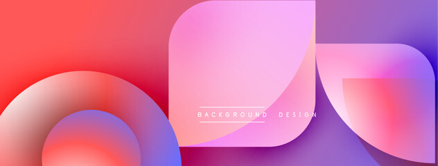 Poster - Abstract gradients overlap, creating vibrant visual effect. Pink, purple, red hues dominate composition. Modern design element.