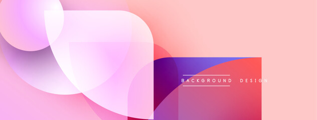 Poster - Abstract shapes overlap, creating vibrant pink, purple gradients. Modern design elements suggest dynamic background texture.